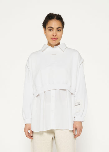 fleece sweat blouse | white