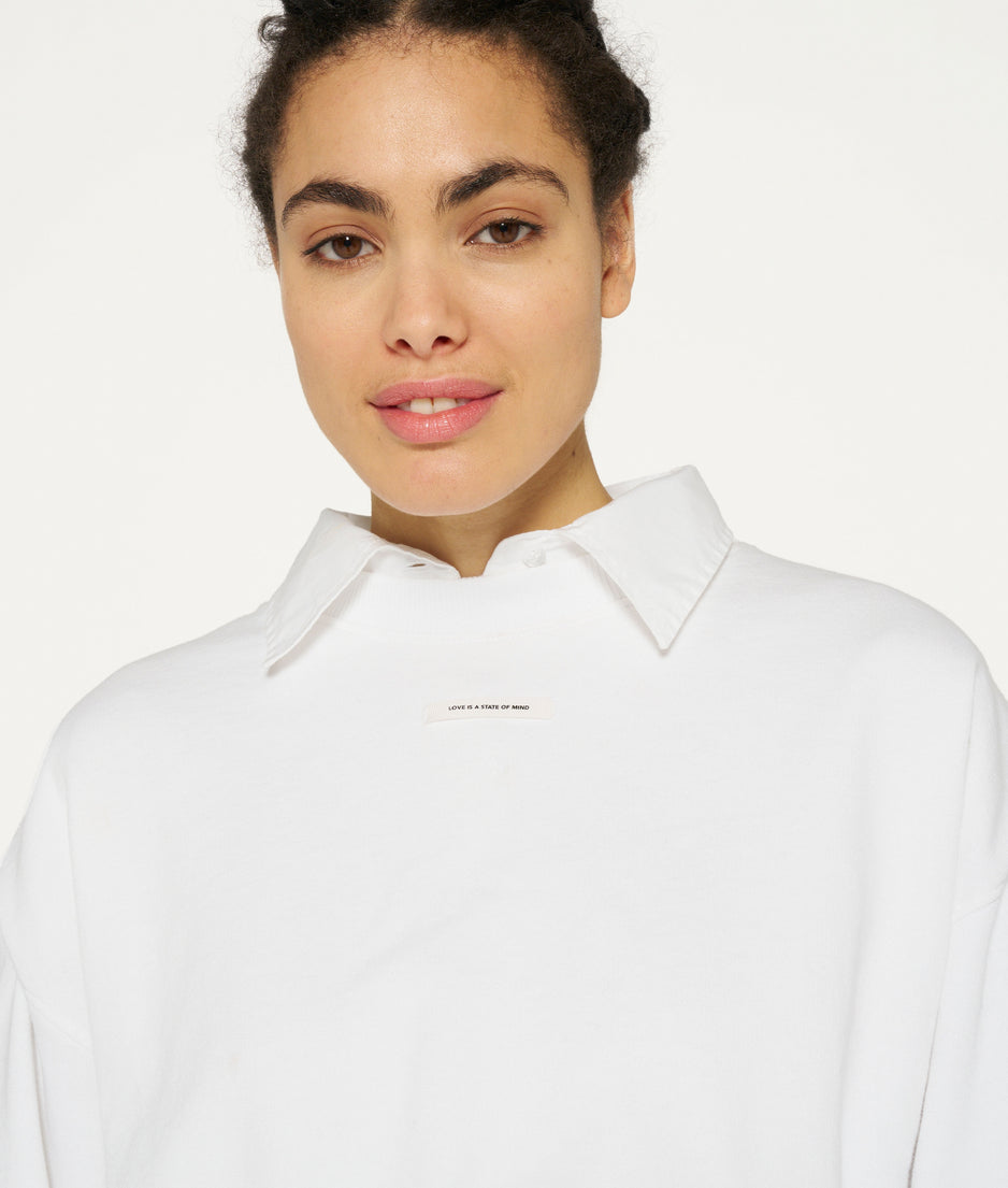 fleece sweat blouse | white