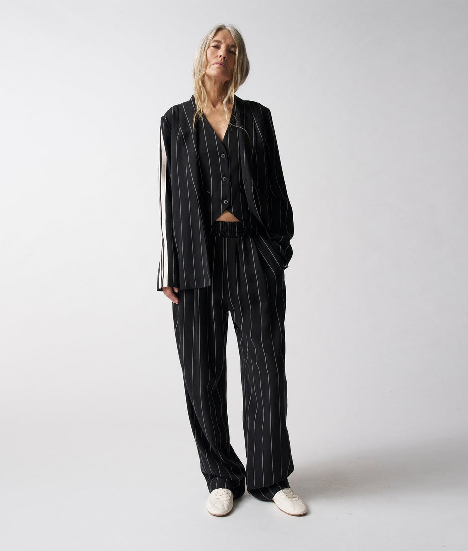 gilet pinstripe | black