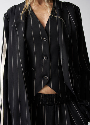 blazer pinstripe | black