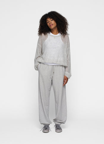 THE BAR JOGGER FLEECE | light grey melee