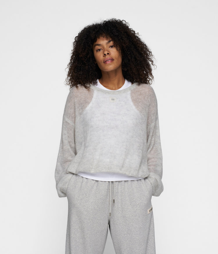 THE KNIT SWEATER | light grey melee