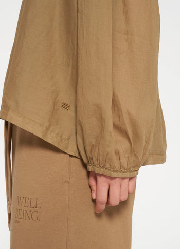 balloon sleeve blouse | cedar brown