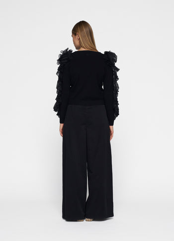 dramatic knit sweater | black