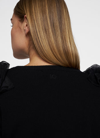 dramatic knit sweater | black