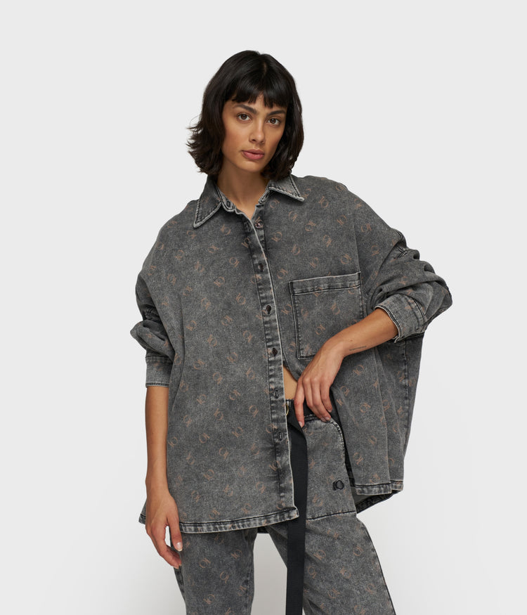 shirt jog denim | black