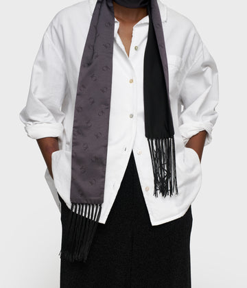 satin smoking scarf | black