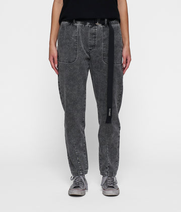 THE BELTED PANTS WASHED | black