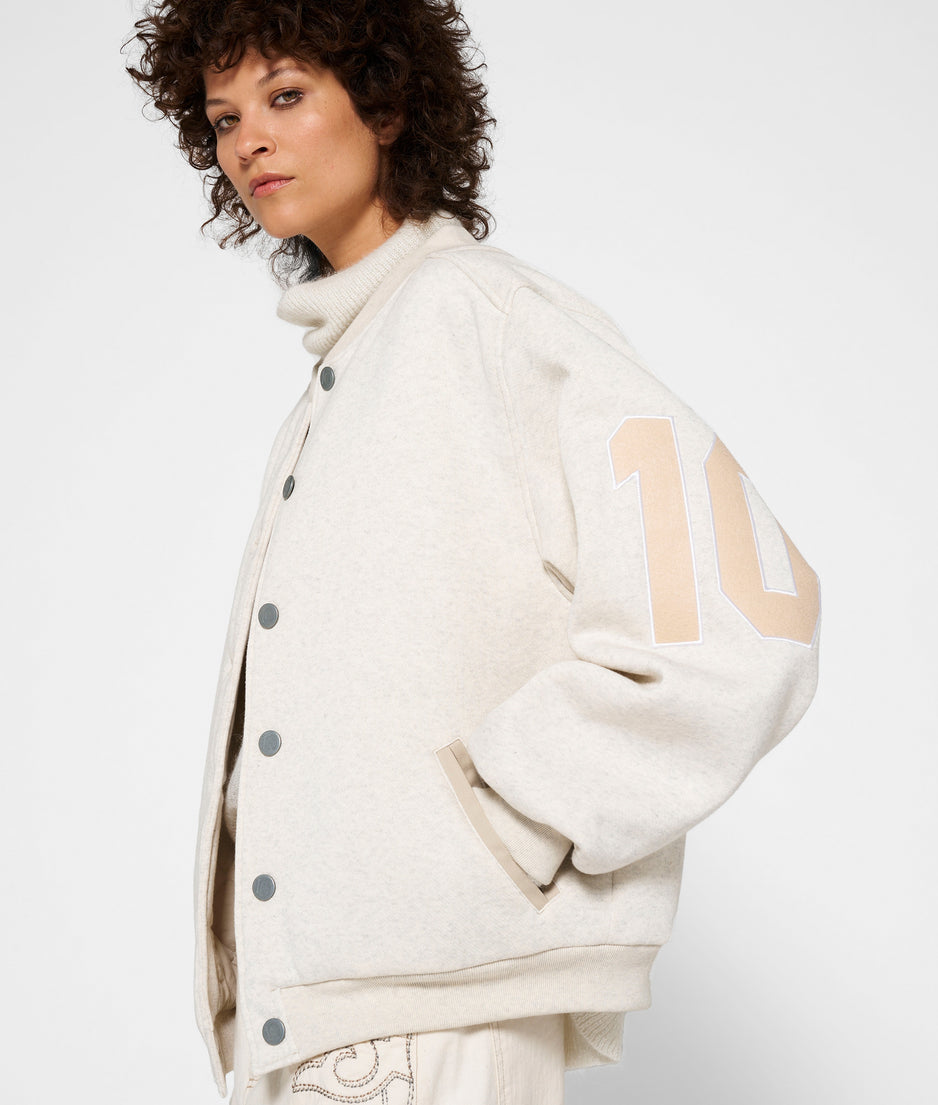 baseball bomber jacket | soft white melee
