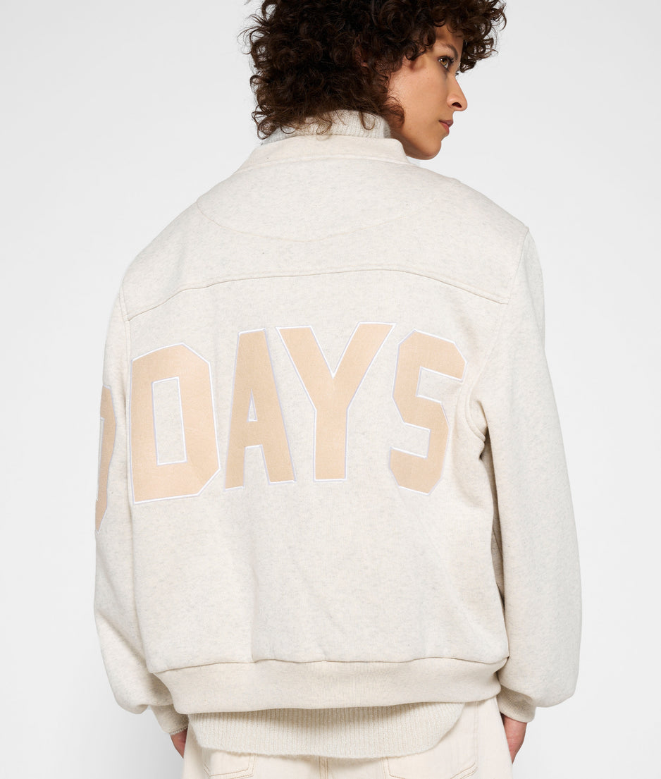 baseball bomber jacket | soft white melee