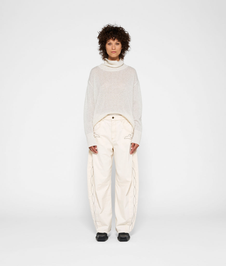 turtleneck sweater knit sparkle | ecru