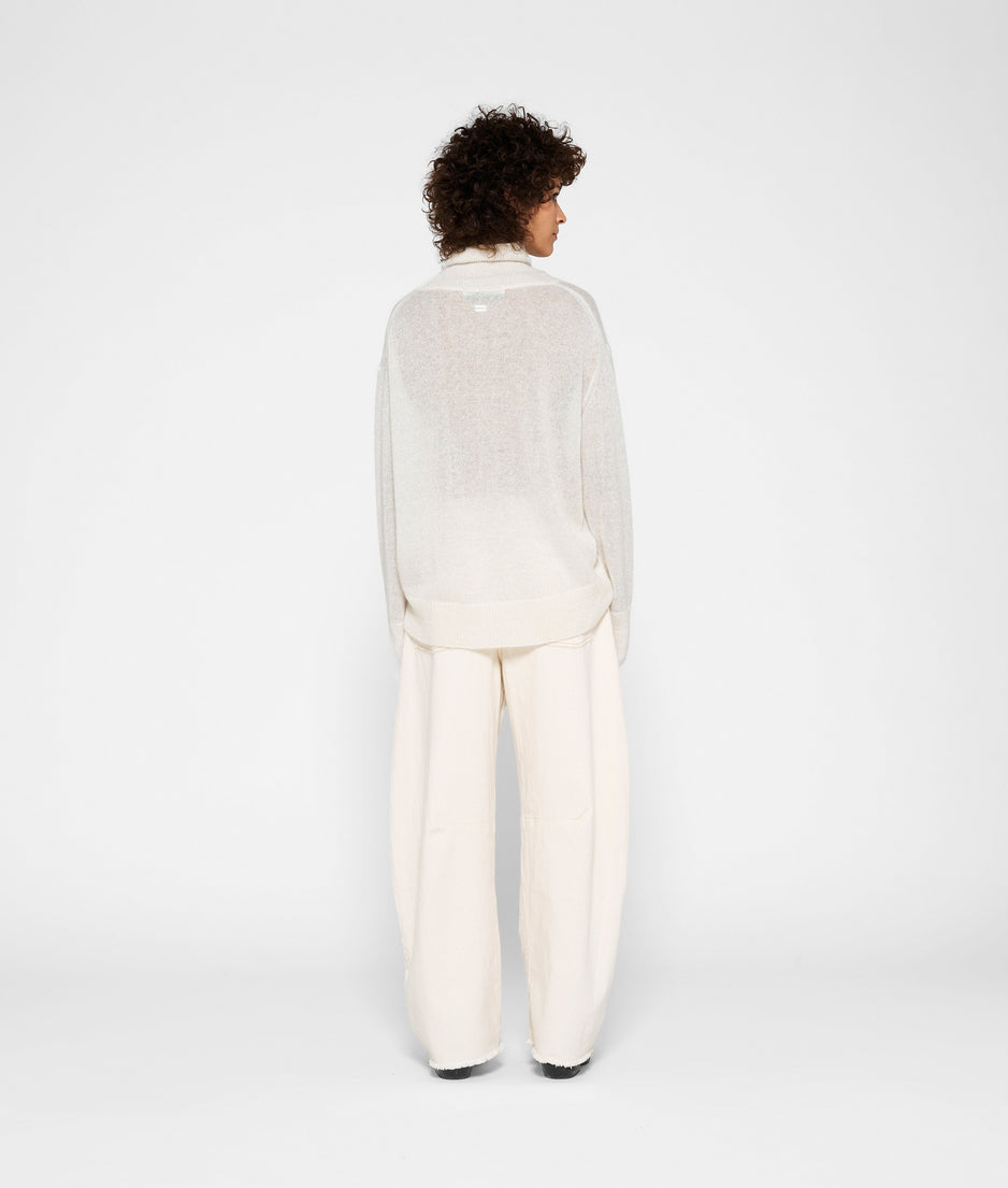 turtleneck sweater knit sparkle | ecru