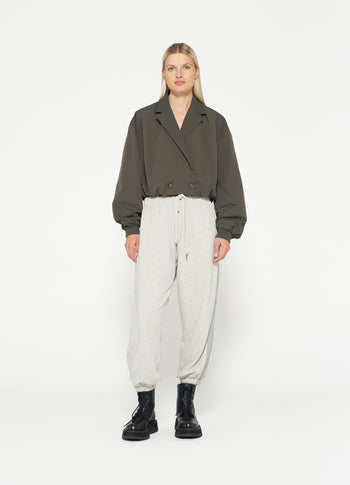 cropped blazer jacket | oil grey