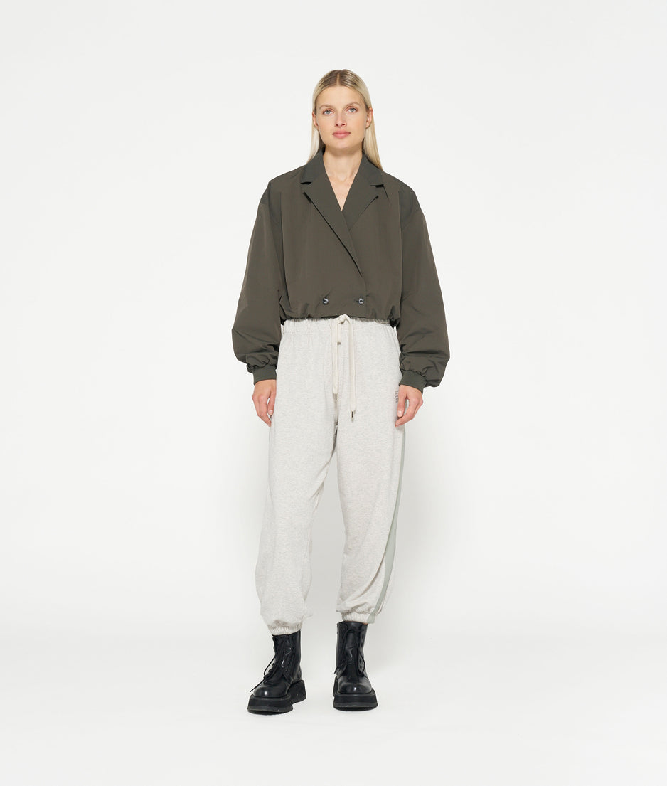 cropped blazer jacket | oil grey