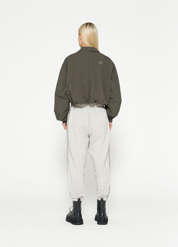 cropped blazer jacket | oil grey