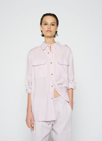 washed linen shirt | pale lilac