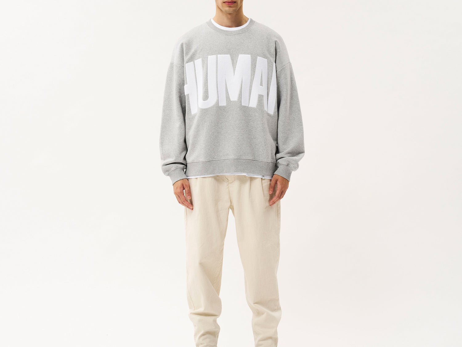 Human fleece sweater | light grey melee