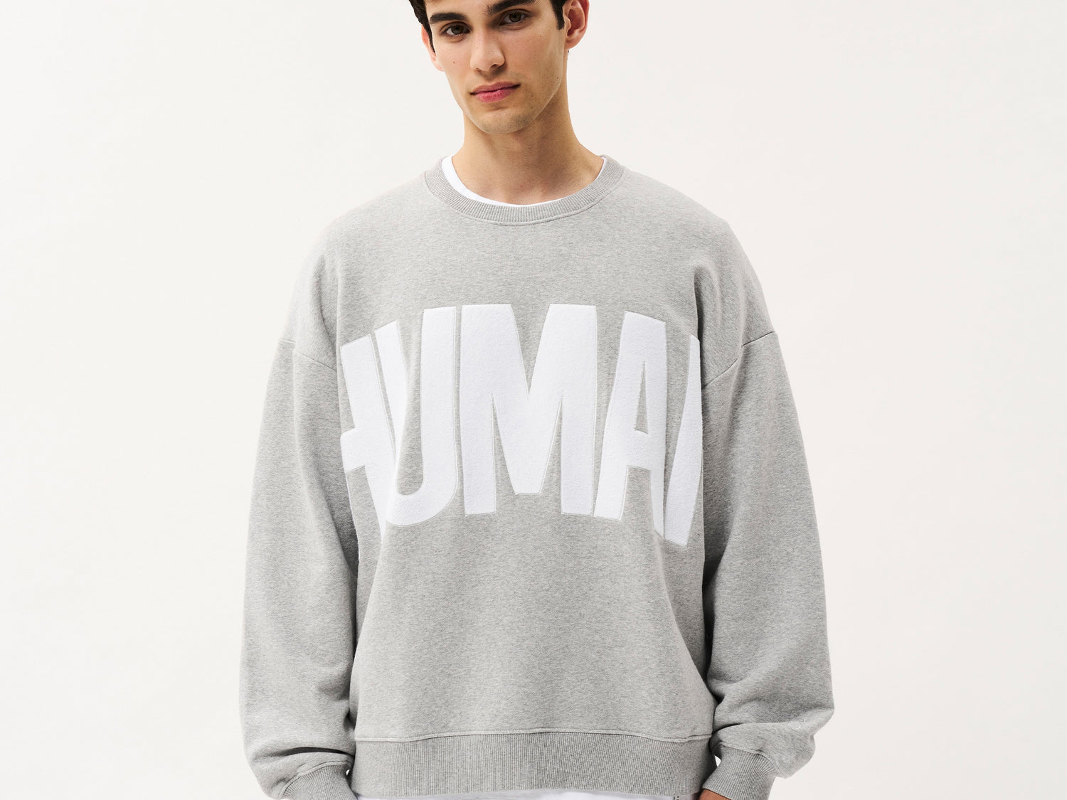 Human fleece sweater | light grey melee