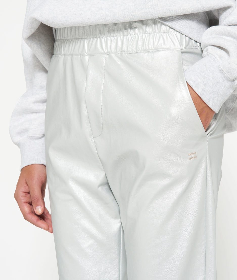 flared pants leatherlook | silver