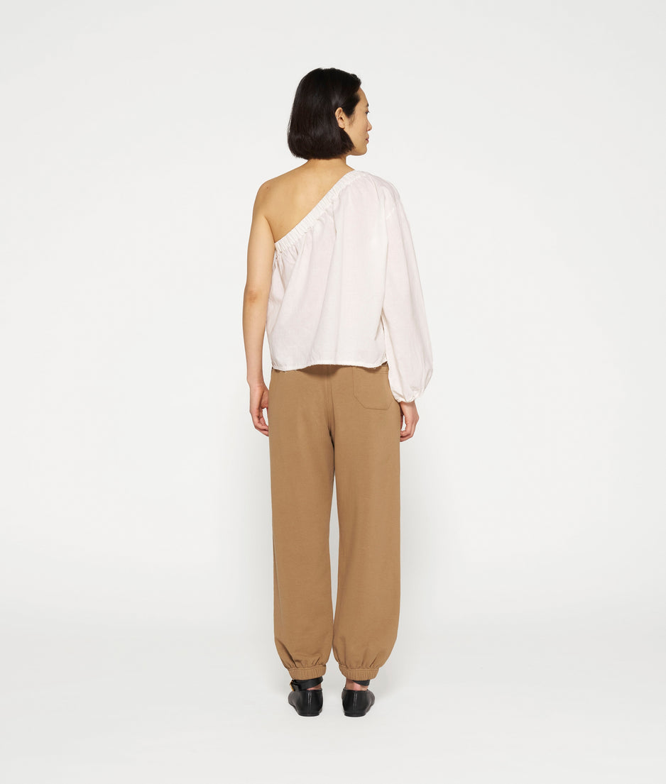 one shoulder top | ecru