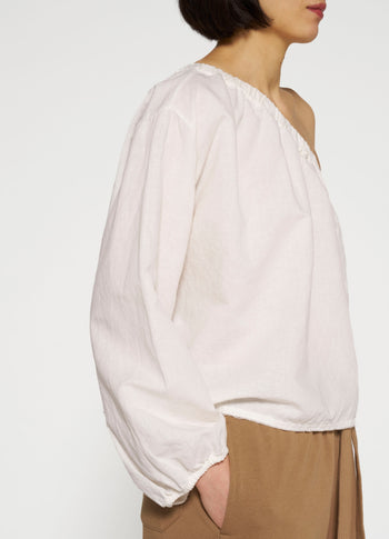 one shoulder top | ecru