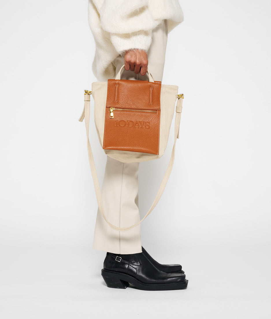 mini box bag | saddle brown