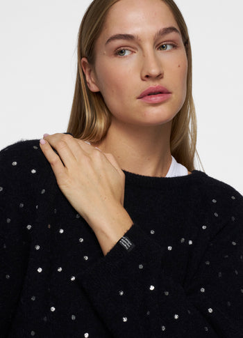 soft knit sweater glitter | black