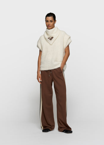 sleeveless knit sweater | ecru