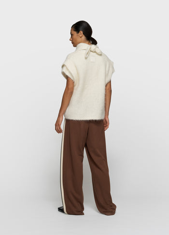 sleeveless knit sweater | ecru