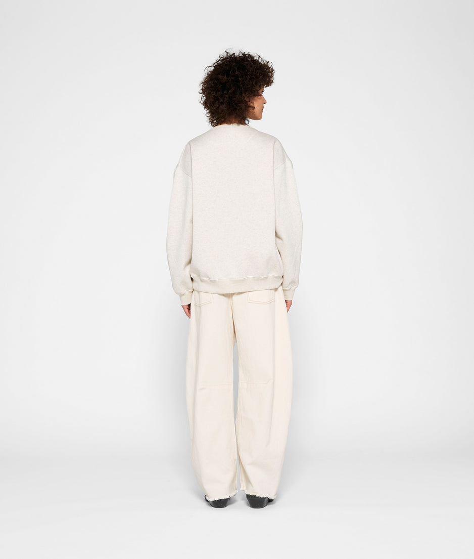 statement sweater logo | soft white melee