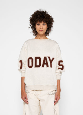 statement sweater logo | soft white melee