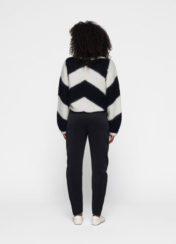 high waist pants scuba | black