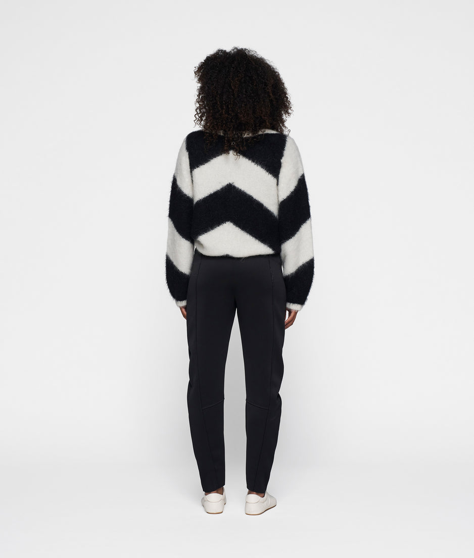 high waist pants scuba | black