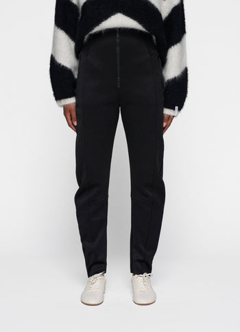 high waist pants scuba | black