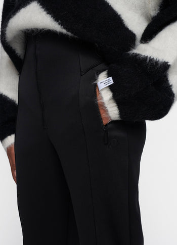 high waist pants scuba | black