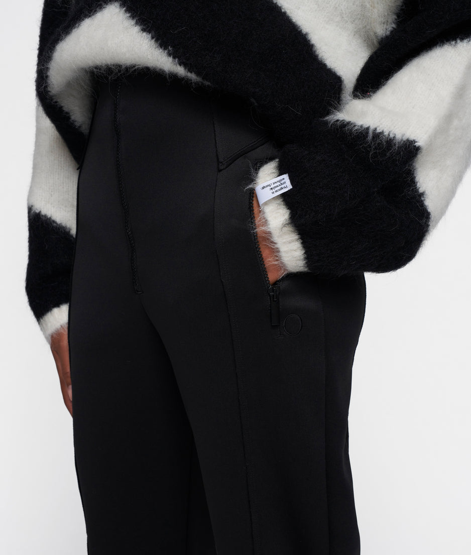 high waist pants scuba | black