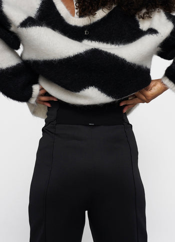 high waist pants scuba | black