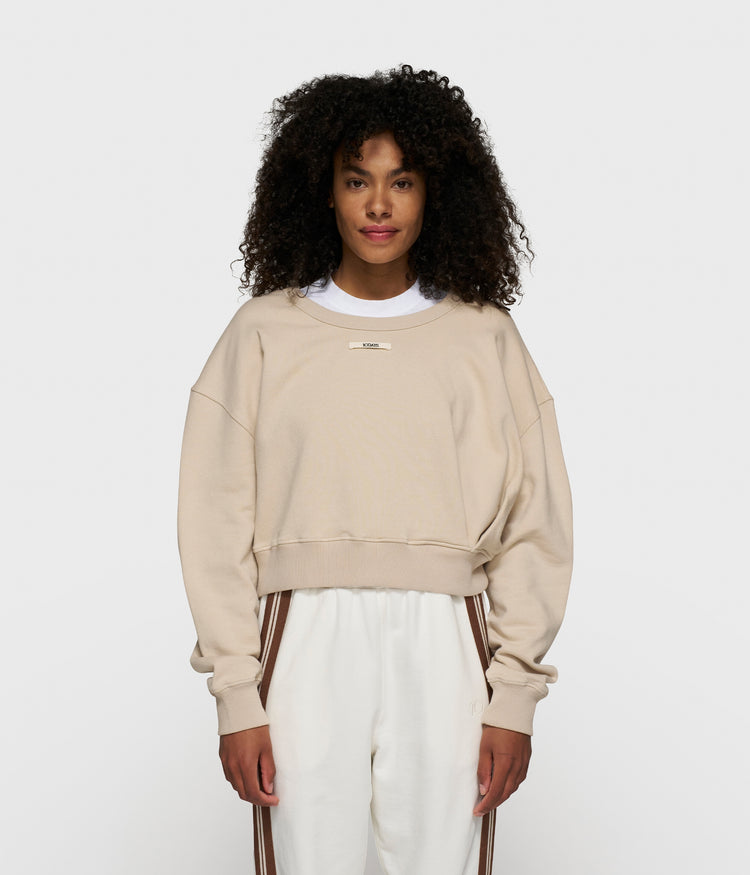 cropped sweater gathering | light earth