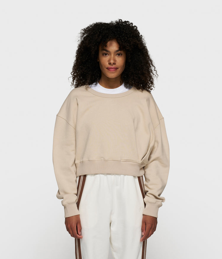 cropped sweater gathering | light earth
