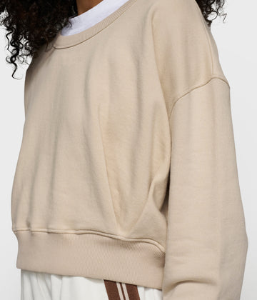 cropped sweater gathering | light earth