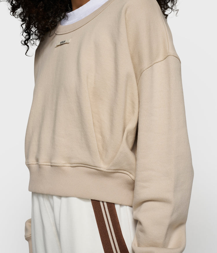 cropped sweater gathering | light earth