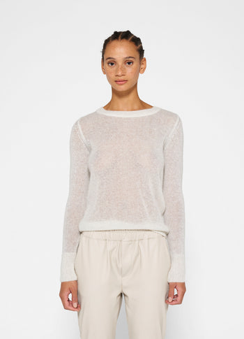 longsleeve top knit sparkle | ecru
