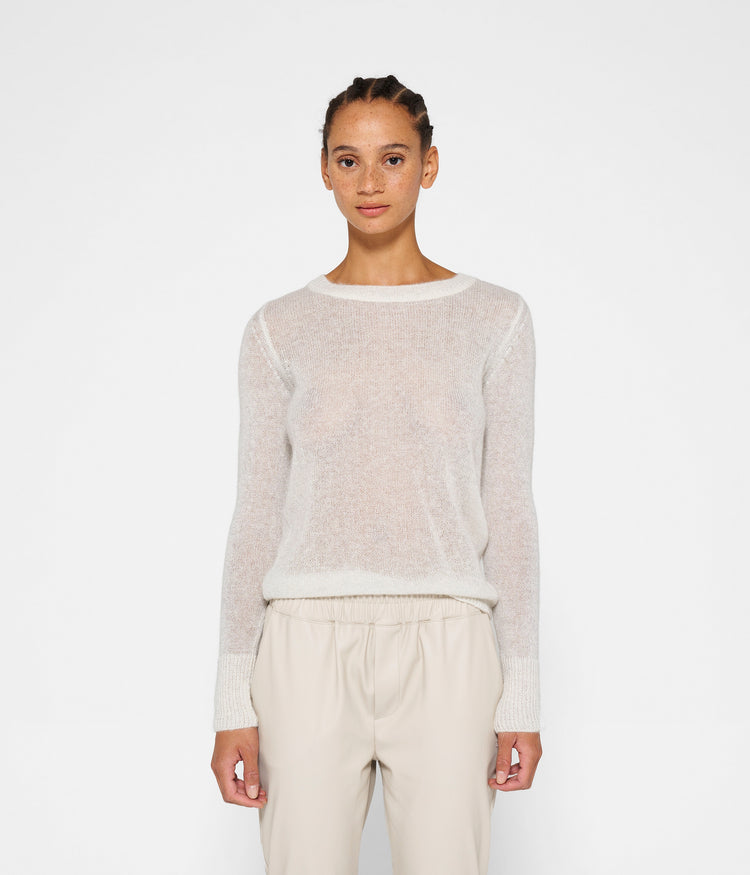 longsleeve top knit sparkle | ecru