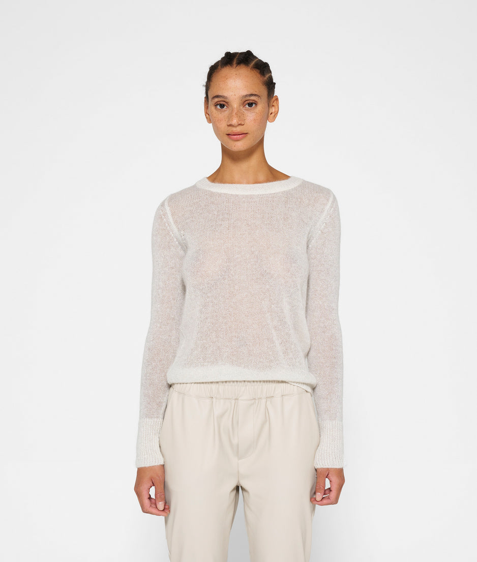 longsleeve top knit sparkle | ecru