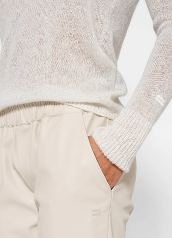 longsleeve top knit sparkle | ecru