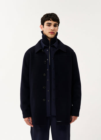 Harper soft wool jacket | dark blue