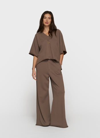 short sleeve sweater v-neck | moonrock