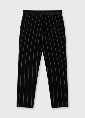 cropped jogger pinstripe | black