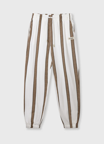 mid jogger stripes | ecru