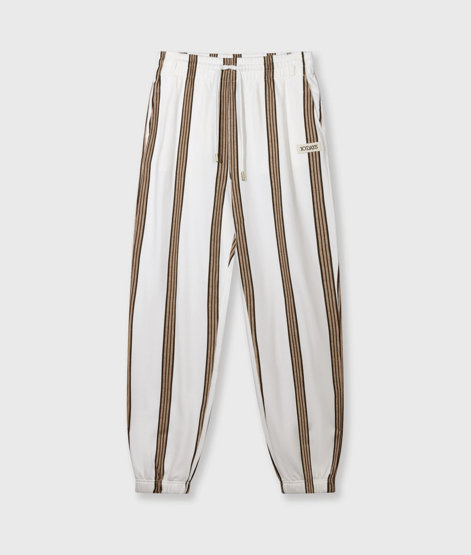 mid jogger stripes | ecru
